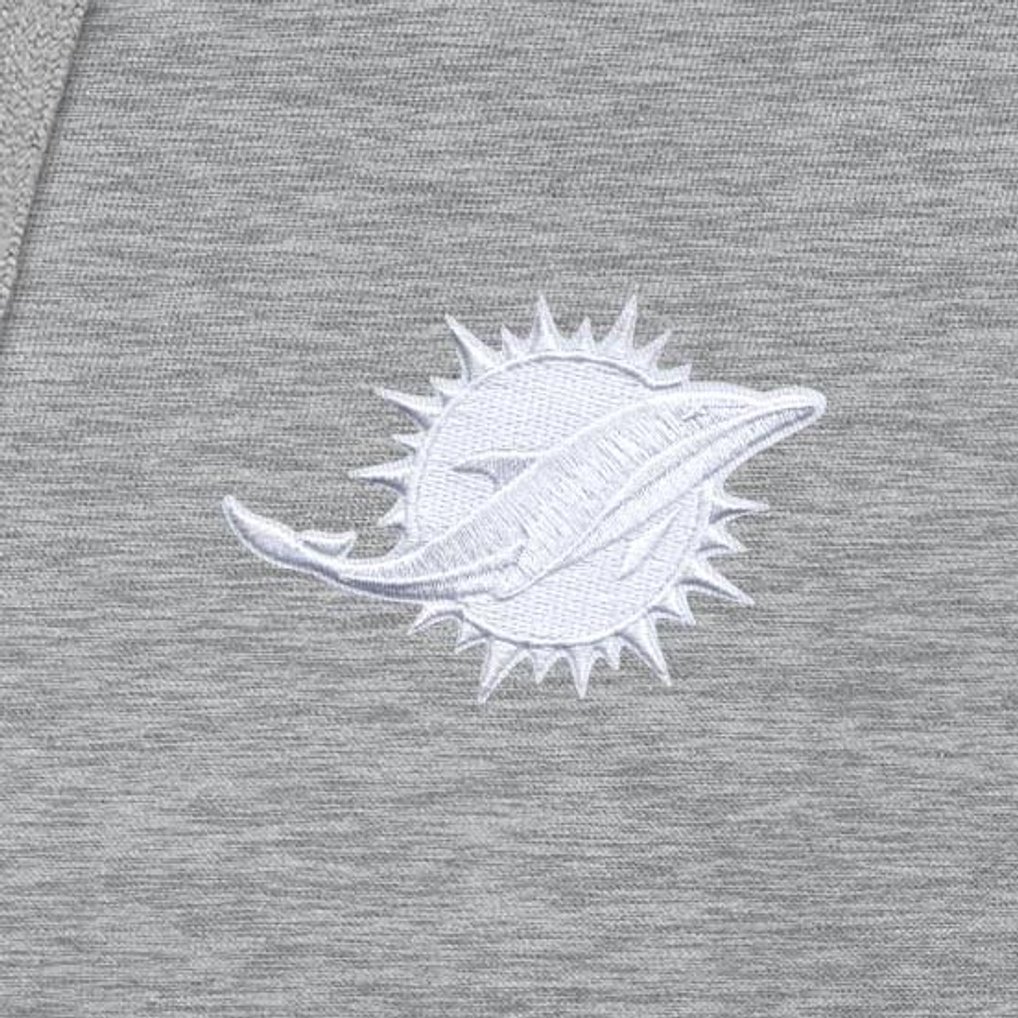 Miami Dolphins Antigua Victory Pullover Hoodie - Heather Gray